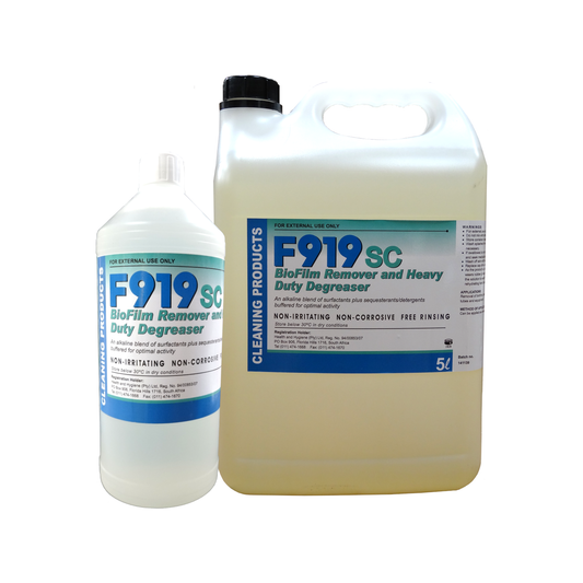 A 5 litre and 1 litre bottle of F919SC