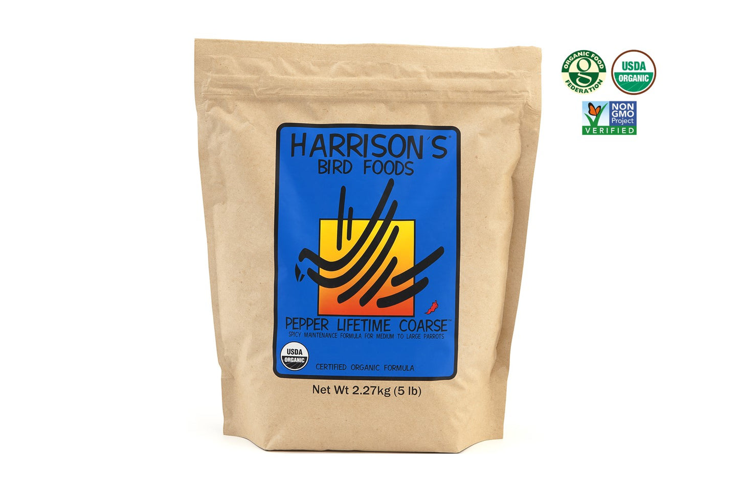 A 2.27kg bag of Harrison's Pepper Lifetime Coarse