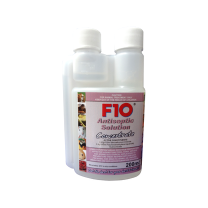 A 200ml bottle of F10 Antiseptic Solution Concentrate