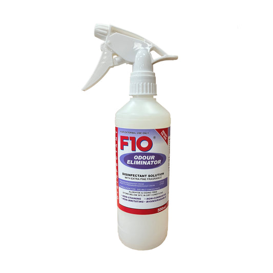 A 500ml bottle of F10 Odour Eliminator