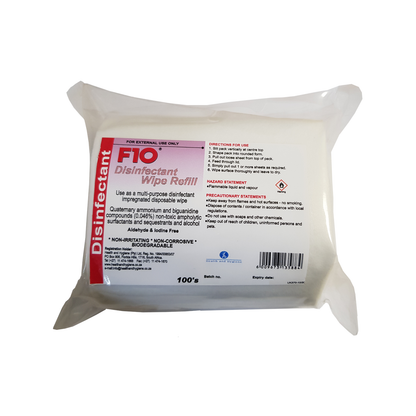 A refill pack of F10 Disinfectant Wipes