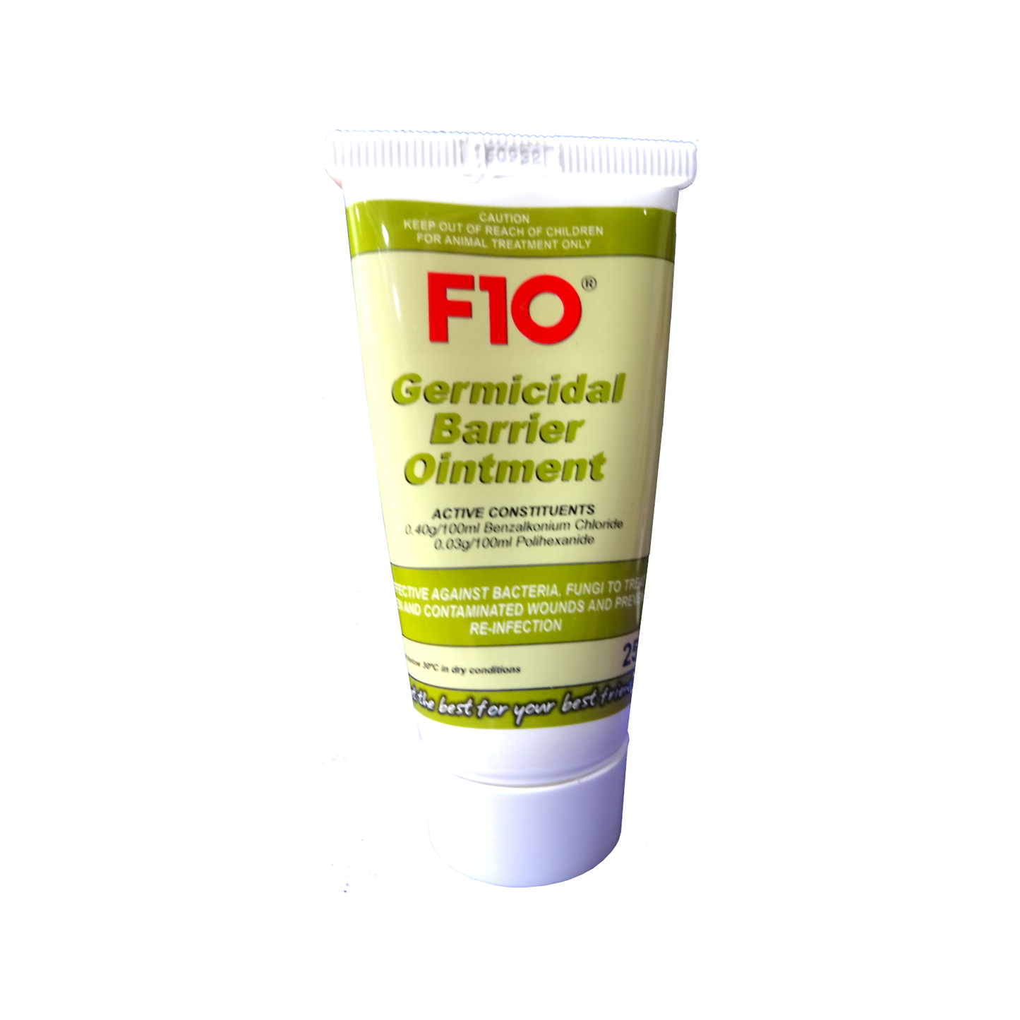 A 25g tube of F10 Germidical Barrier Ointment 