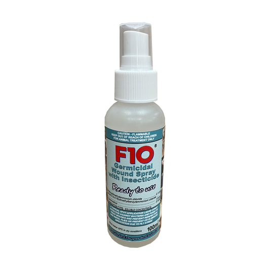 A 100ml bottle of F10 Germicidal Wound Spray with Insecticide